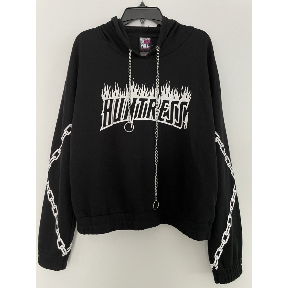 DC Comics Birds Of Prey Huntress Chain Semi-Crop Girls Hoodie Size XL New!
